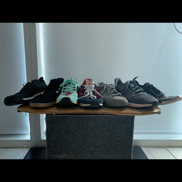 7 Pairs of Adidas Sneakers Size 9.5